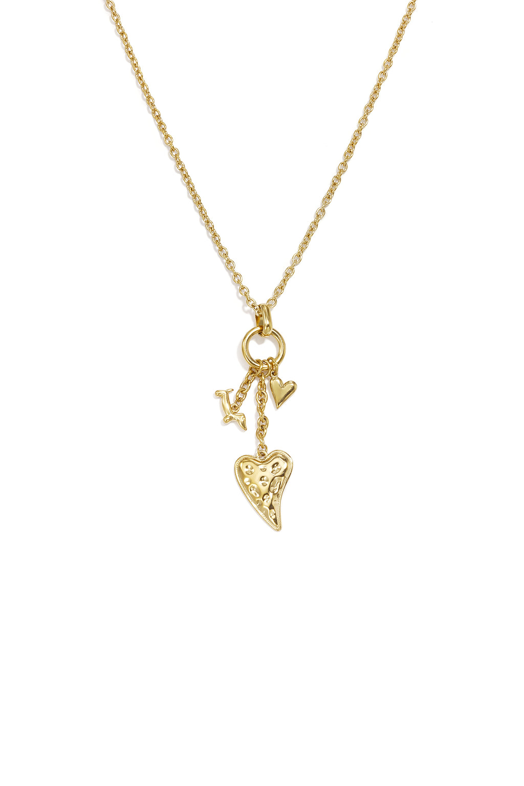Collares con colgante de acero inoxidable en forma de corazón, estilo casual y sencillo para mujer.