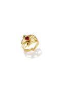 Anillos llamativos de acero inoxidable con diseño floral, estilo casual y sencillo para uso diario. Joyería para mujer.