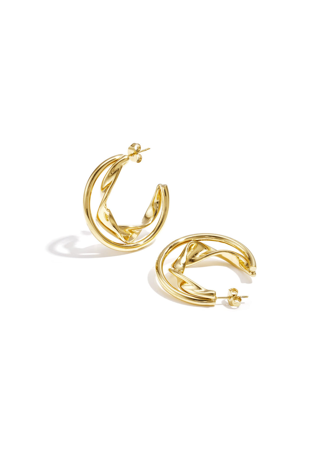 Stylish Stainless Steel Hoop Earrings - Silver & Gold