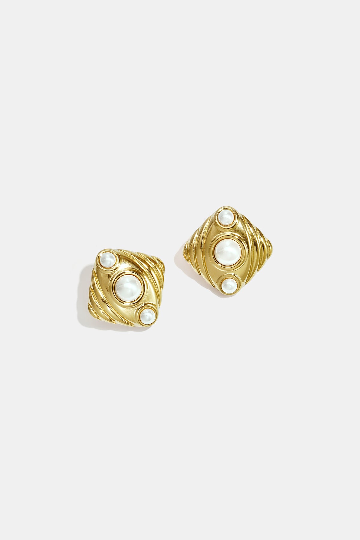 Pendientes de botón de acero inoxidable con forma geométrica, sencillos, de la serie Daily Simple, joyería para mujer.
