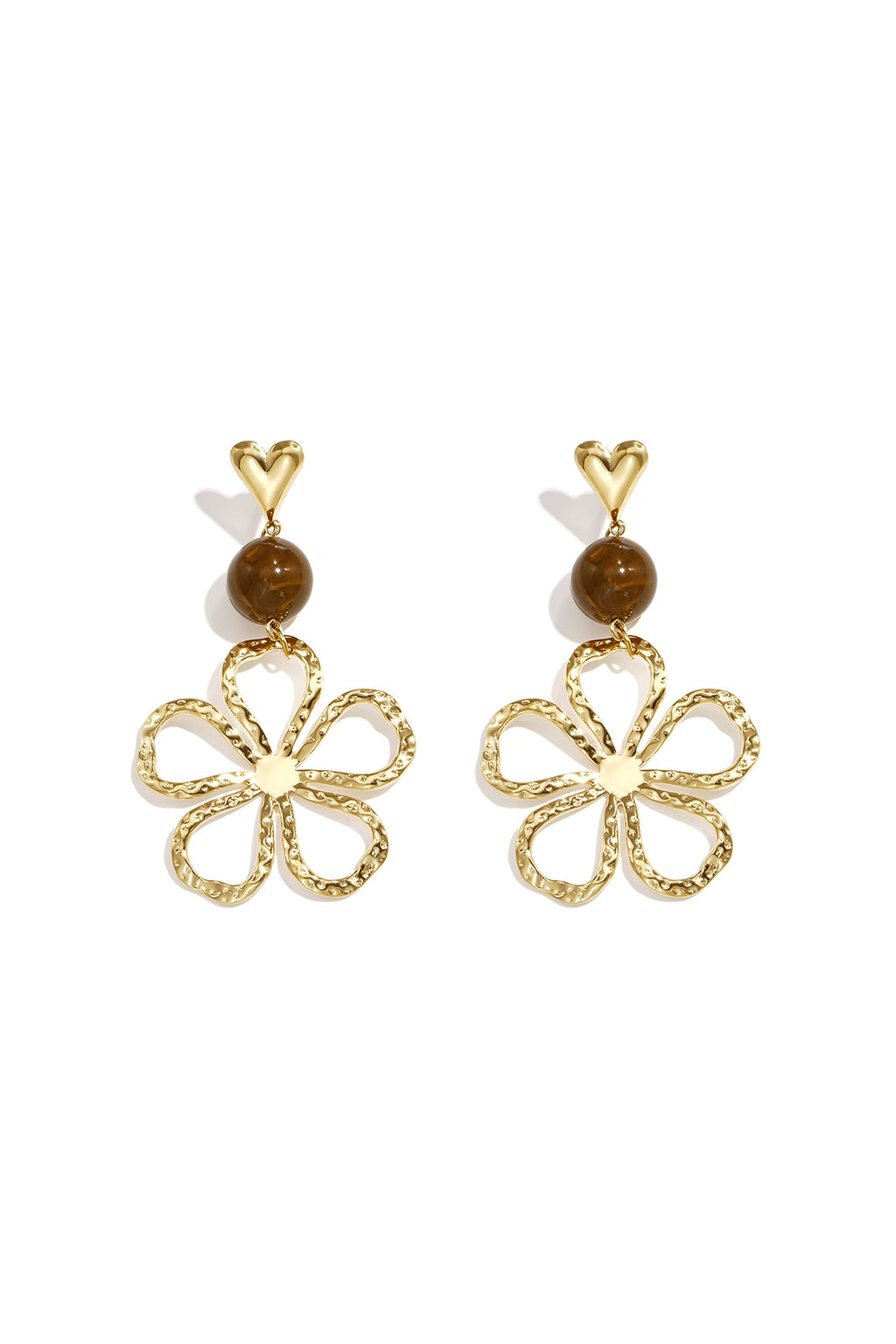 Pendientes colgantes de acero inoxidable con diseño floral, serie Daily Simple, joyería para mujer