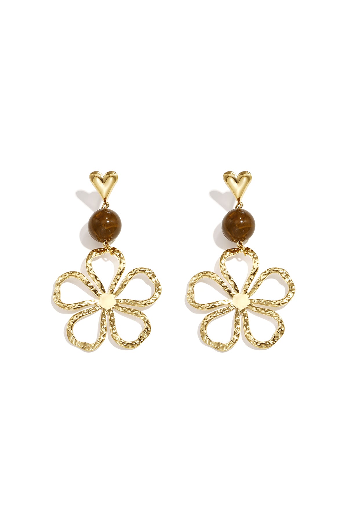 Pendientes colgantes de acero inoxidable con diseño floral, serie Daily Simple, joyería para mujer