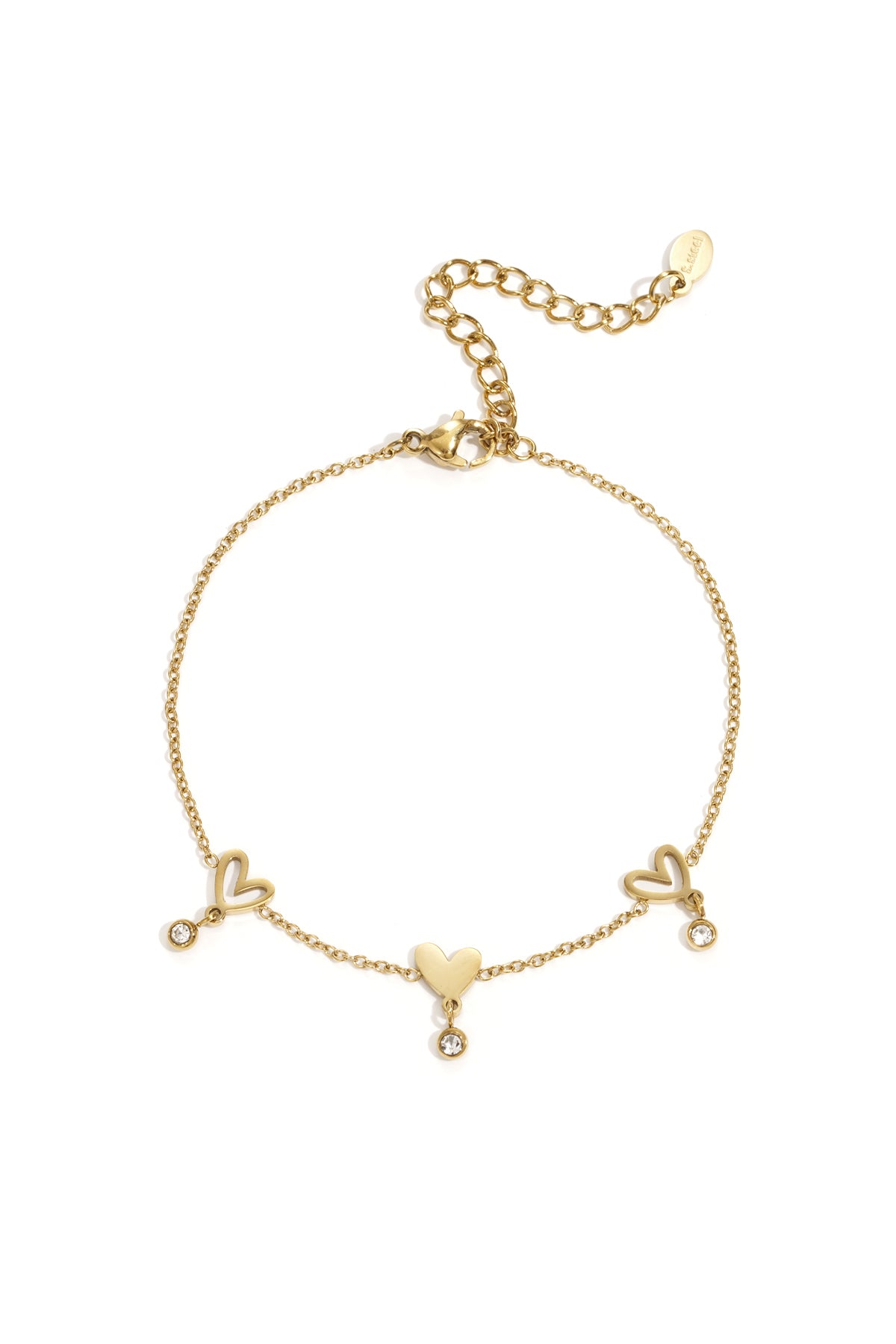Elegant Gold Heart Chain Bracelet for Women