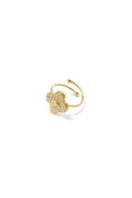Anillos minimalistas de acero inoxidable chapados en oro de 14 quilates, Clover Simple Daily Simple Series, joyería para mujer.