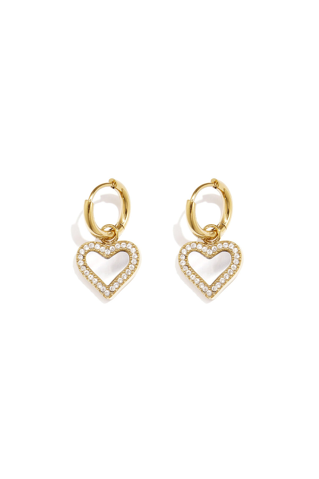 Elegant Heart-Shaped Shell Drop Earrings