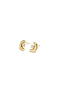 Pendientes de botón de acero inoxidable Moon Simple Daily Simple Series Joyería para mujer