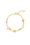 Elegant Gold Color Flower Charm Bracelet for Women