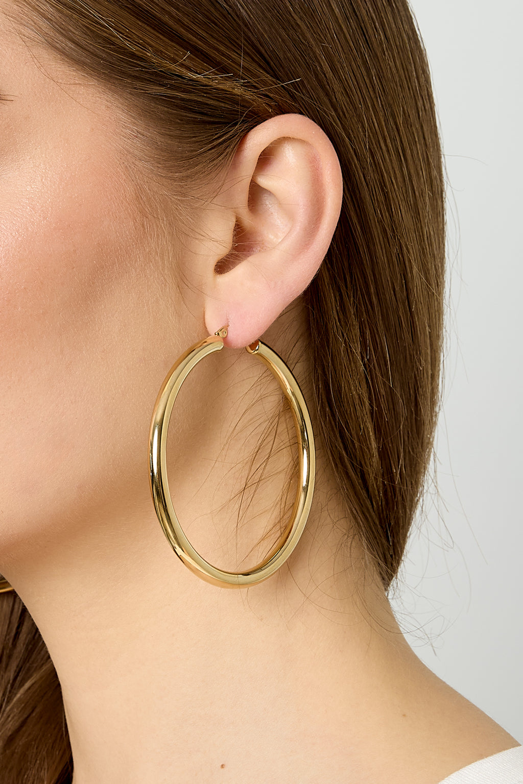 Pendientes de aro de acero inoxidable Serie sencilla informal para uso diario Joyería para mujer