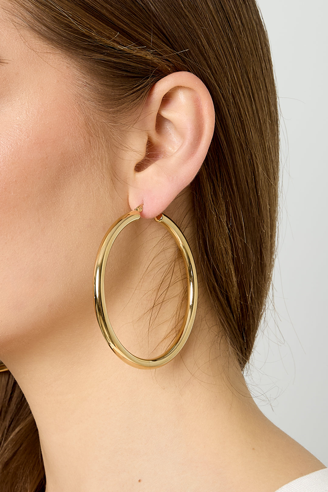 Pendientes de aro de acero inoxidable Serie sencilla informal para uso diario Joyería para mujer