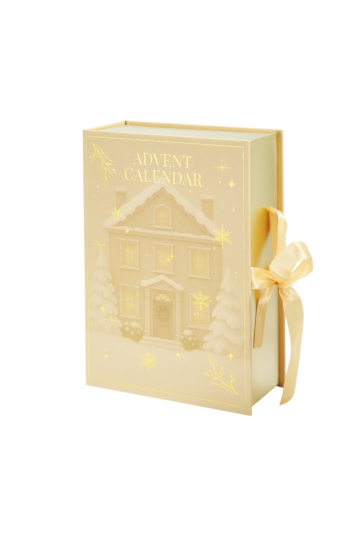 Calendario de adviento navideño rectangular informal de acero inoxidable para Navidad