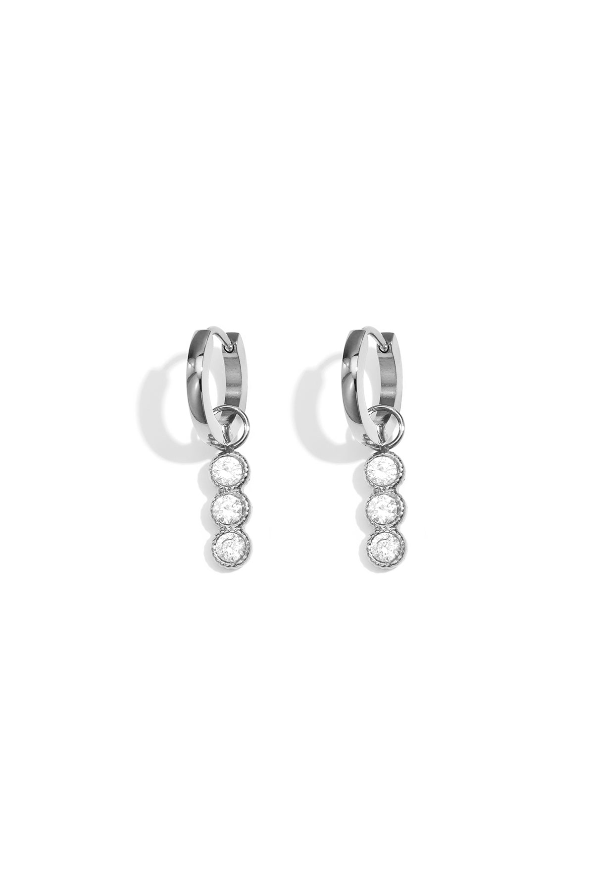 Pendientes colgantes de acero inoxidable, estilo círculo, sencillos, de la serie Daily Simple, joyería para mujer.