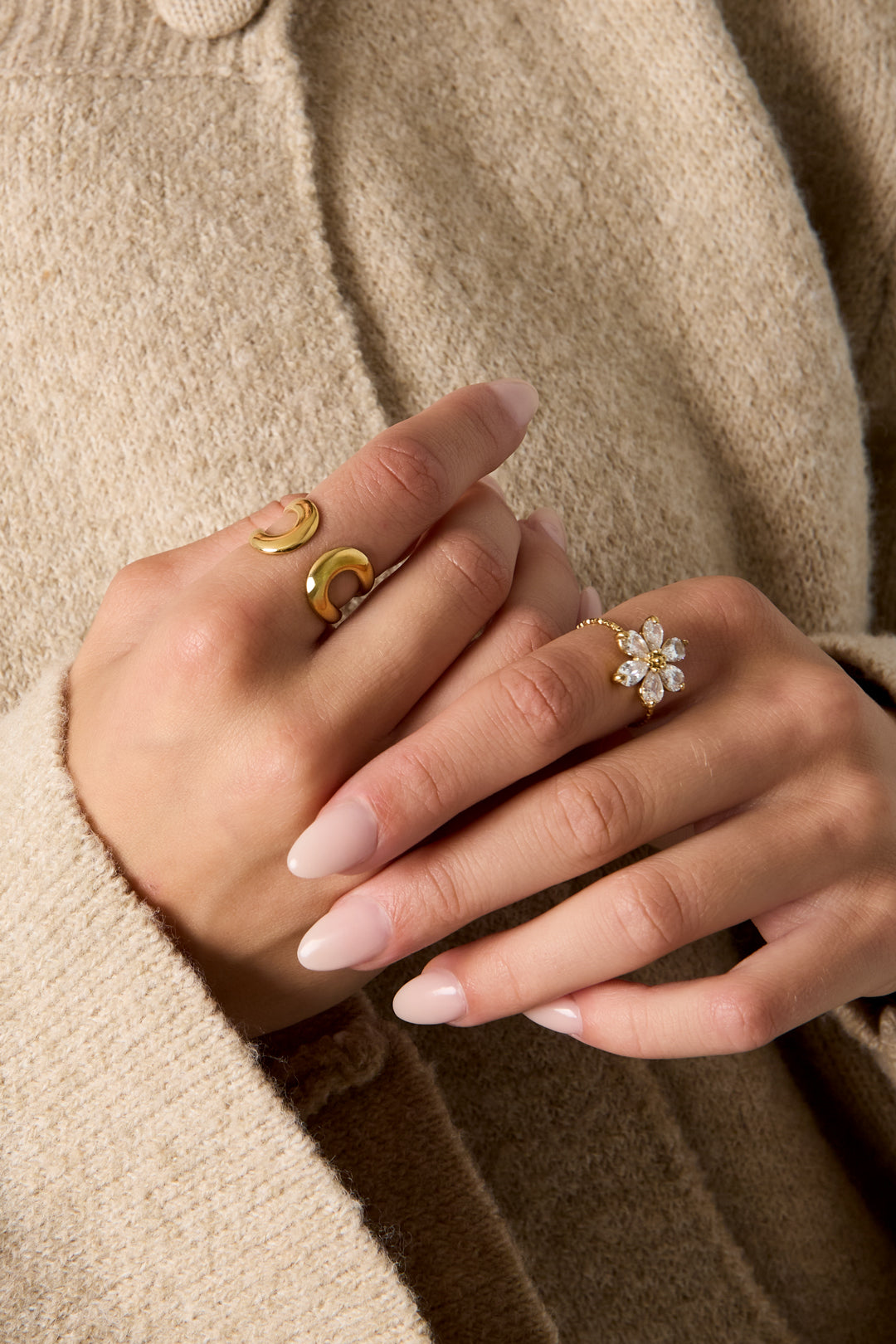 Anillos minimalistas de acero inoxidable, serie Simple Daily Simple, joyería para mujer.