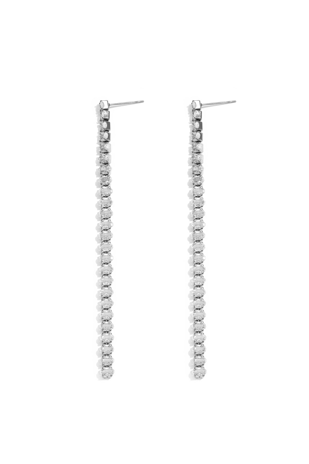Pendientes colgantes de acero inoxidable con cadena, elegantes, ideales para reuniones o fiestas. Colección de lujo para mujer.