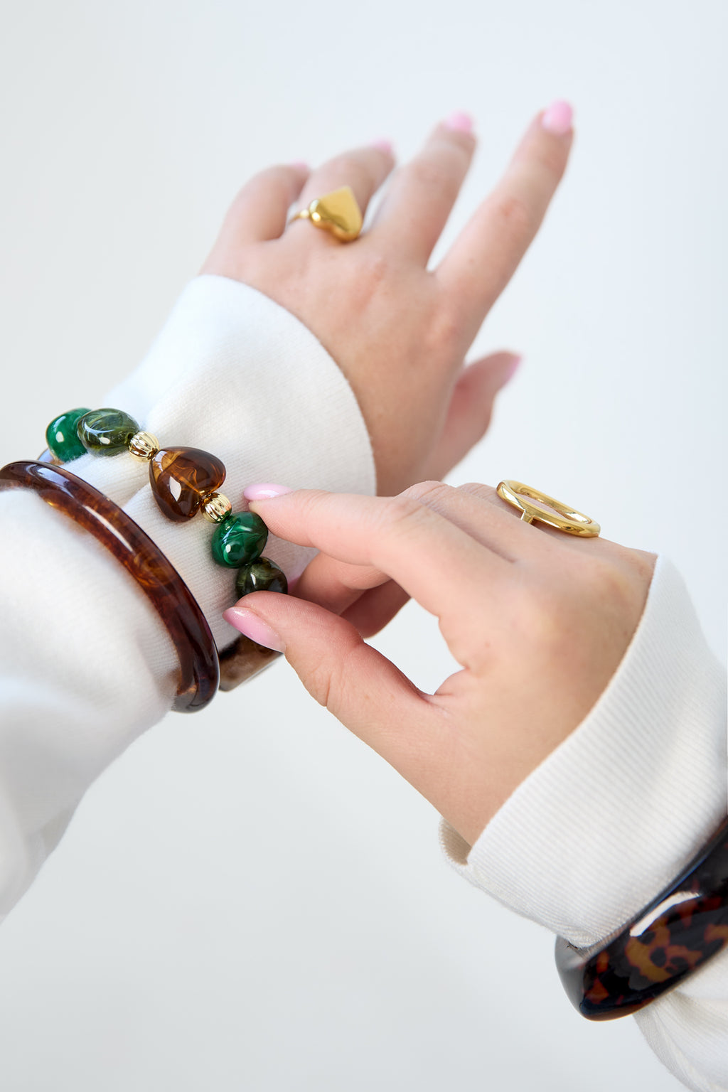 Pulseras de cuentas acrílicas de forma irregular, sencillas, de la serie Simple Daily, joyería para mujer