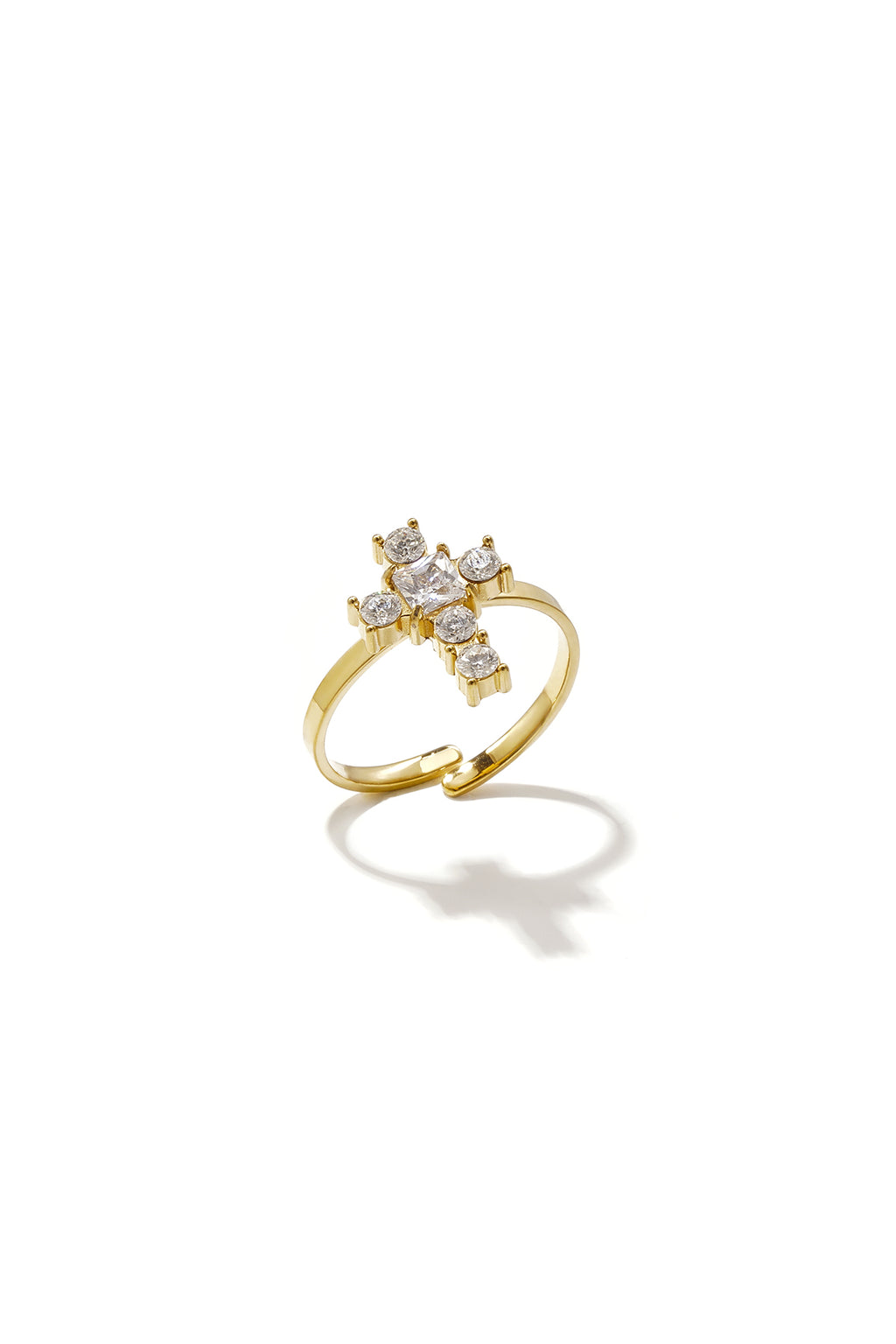 Anillos minimalistas de acero inoxidable con cruz, serie Daily Simple para mujer.