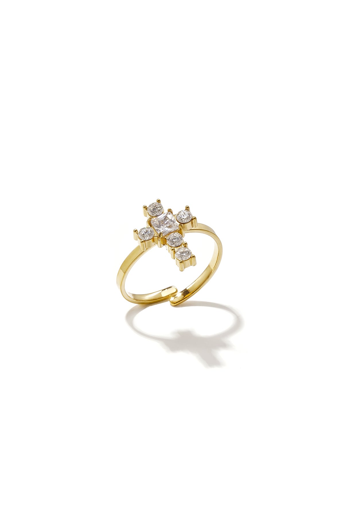 Anillos minimalistas de acero inoxidable con cruz, serie Daily Simple para mujer.