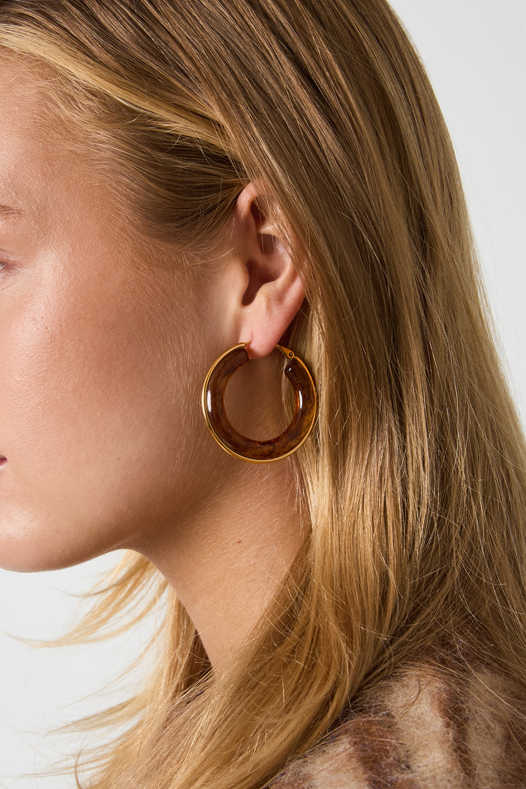 Pendientes de aro de resina con forma irregular, sencillos, de la serie Daily Simple, joyería para mujer.