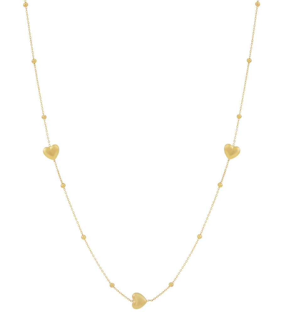 Elegant 70cm+ Heart Long Necklace, Silver & Gold