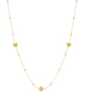 Elegant 70cm+ Heart Long Necklace, Silver & Gold
