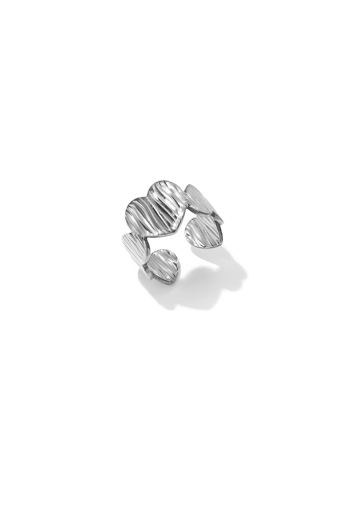 Anillos minimalistas de acero inoxidable con forma de corazón, de la serie Daily Simple para mujer.