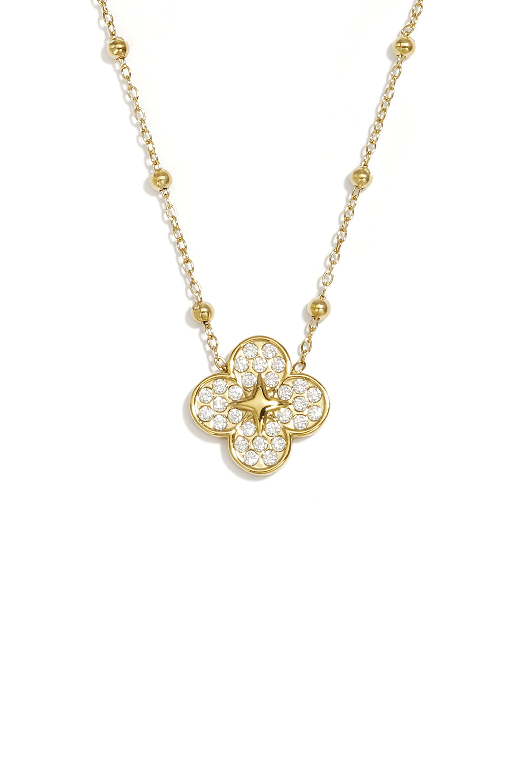 Collares con colgante de acero inoxidable Clover Simple Daily Simple Series Joyería para mujer