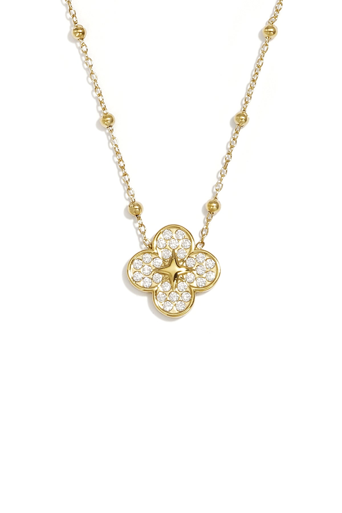 Collares con colgante de acero inoxidable Clover Simple Daily Simple Series Joyería para mujer