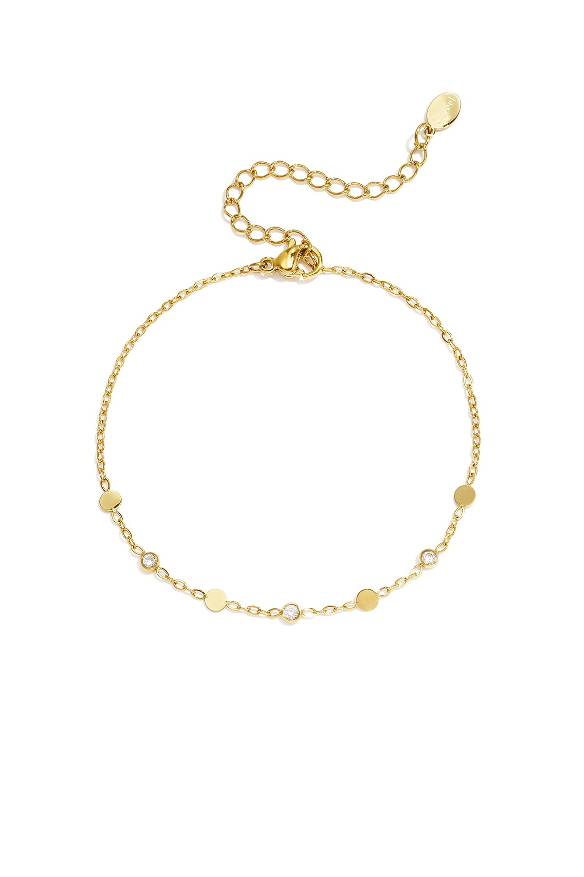 Pulseras de acero inoxidable con dijes circulares, sencillas, de la serie Daily Simple, joyería para mujer