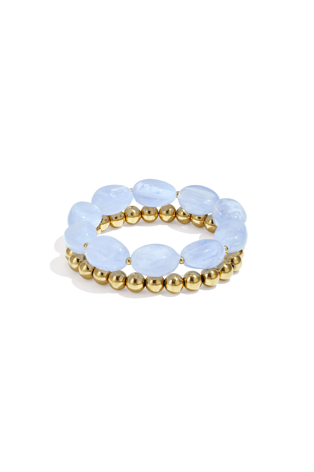 Chic Khaki, Light Pink & Baby Blue Beaded Bracelets