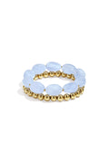 Chic Khaki, Light Pink & Baby Blue Beaded Bracelets