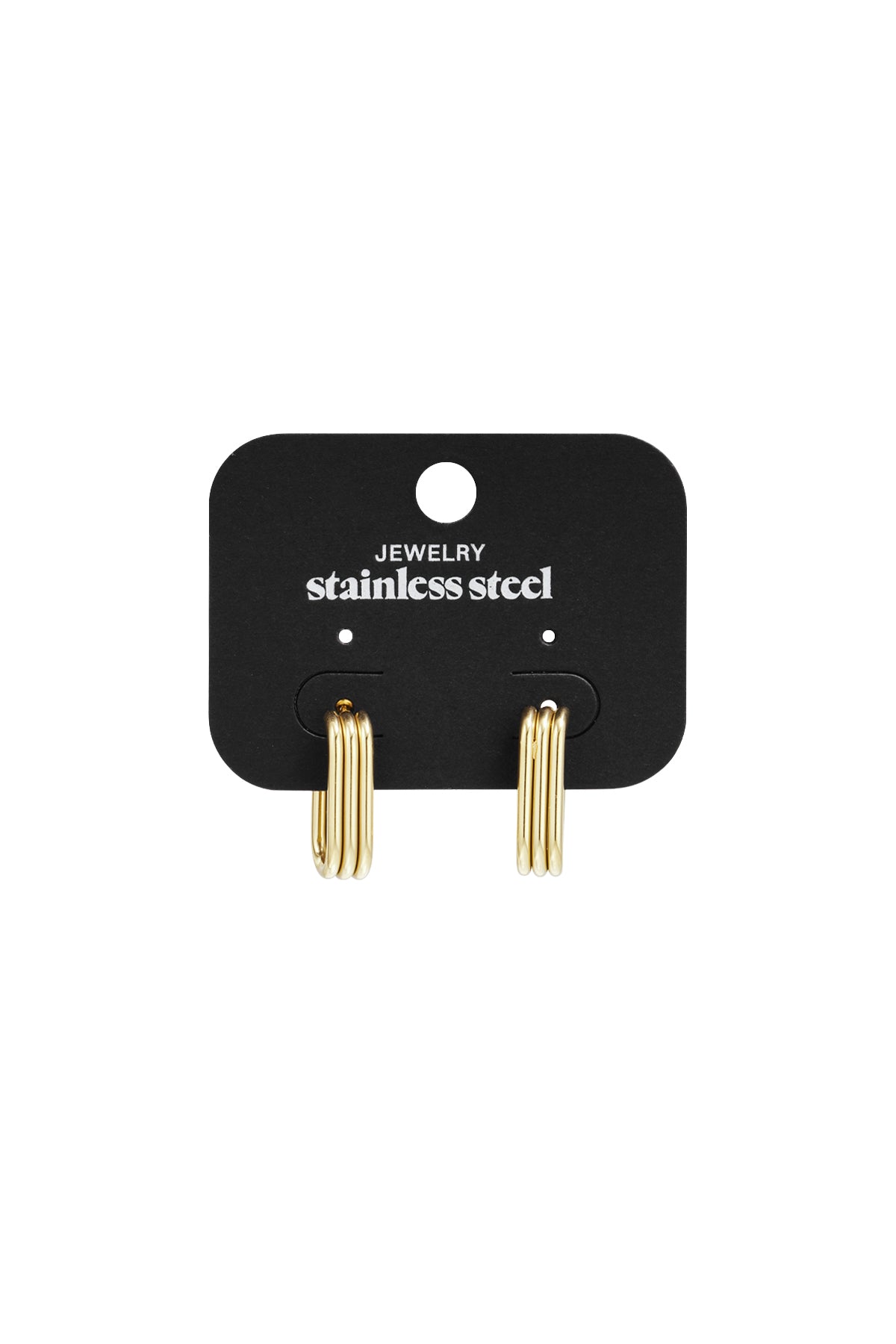 Pendientes de aro de acero inoxidable rectangulares, serie casual, diario, sencillos, joyería para mujer