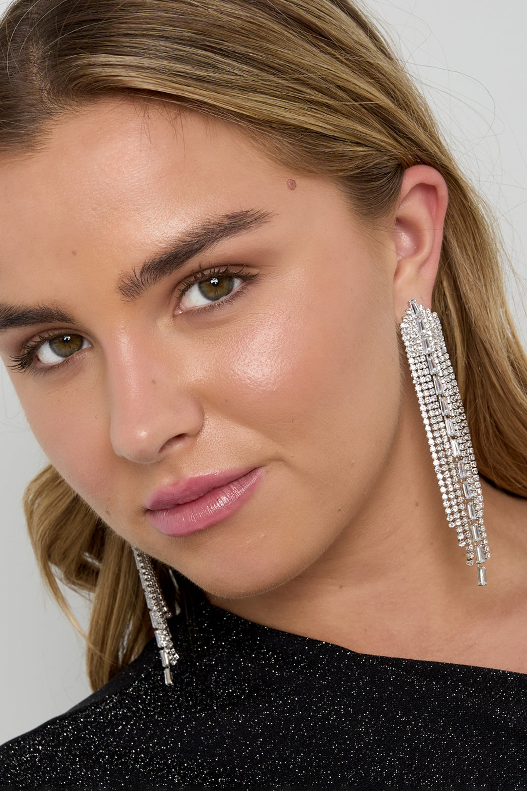 Elegant Irregular Zircon Earrings, Luxurious Christmas Gift
