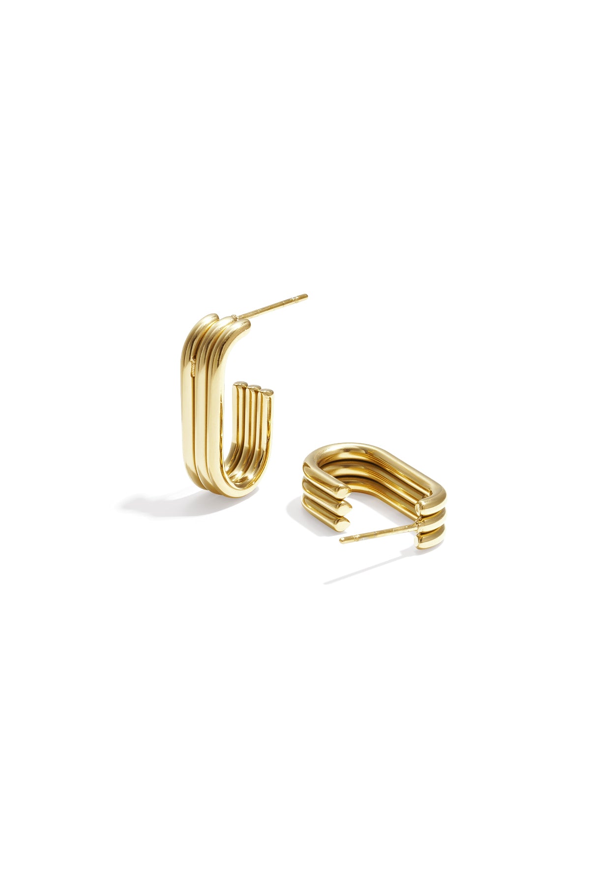 Pendientes de aro de acero inoxidable rectangulares, serie casual, diario, sencillos, joyería para mujer
