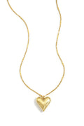 Elegant Heart Pendant Necklace, Silver & Gold