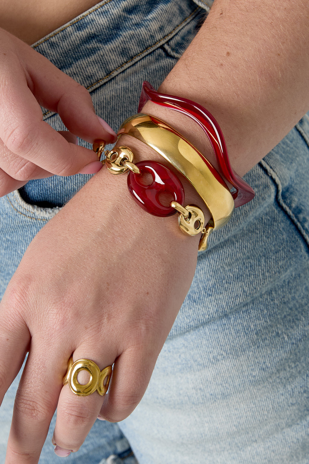 Pulseras de cadena de acero inoxidable con forma geométrica, sencillas, de la serie Daily Simple, joyería para mujer.