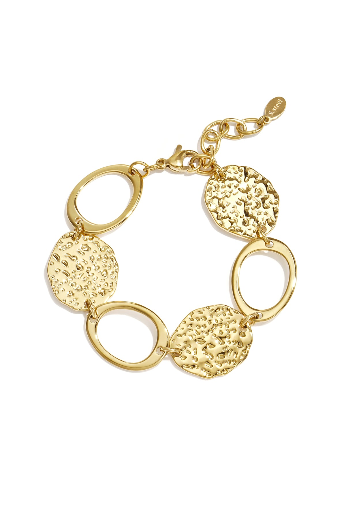 Pulseras de cadena de acero inoxidable, estilo retro, de la serie clásica para mujer.