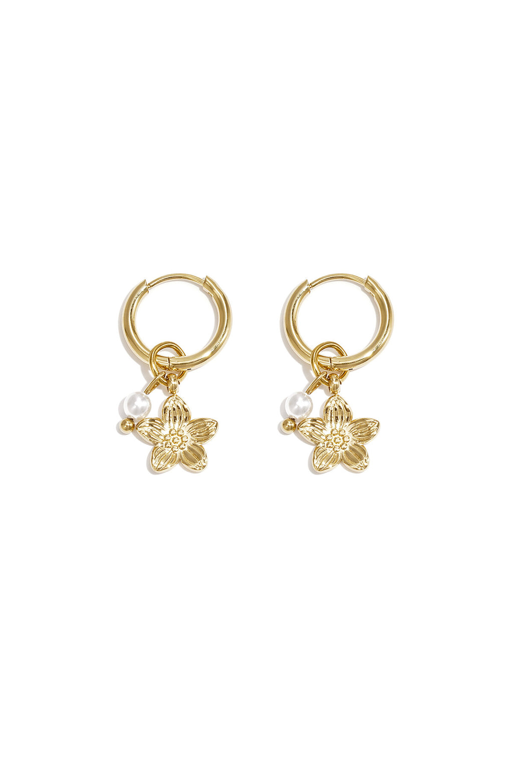 Elegant Rose Red & Gold Drop Earrings for Spring
